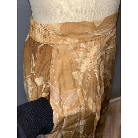 ORVIS Women's Vintage Boho Beige Floral Midi Skirt size 10 Made in USA - Picture 4 of 8